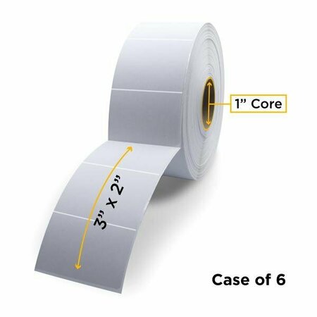 CLOVER Imaging Non-OEM New Direct Thermal Label Roll 1.0'' ID x 5.0'' Max OD, 6PK CIGD13020DT-PERF